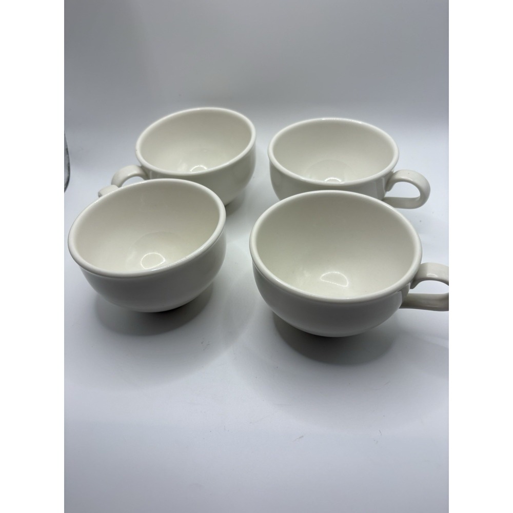 4 Vintage Russel Wright Iroquois Casual China White Tea Cups MCM USA T-1